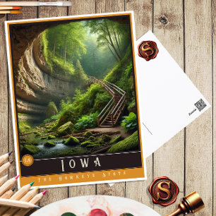 Iowa Hyperrealistische Postkarte des Bundesstaat