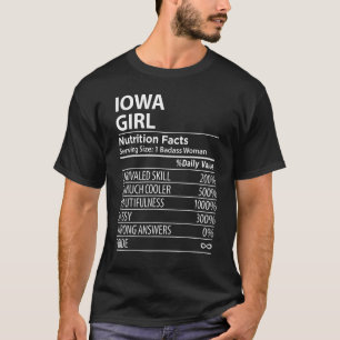 Iowa IA Girl Nutrition Facts Women USA Staat T-Shirt