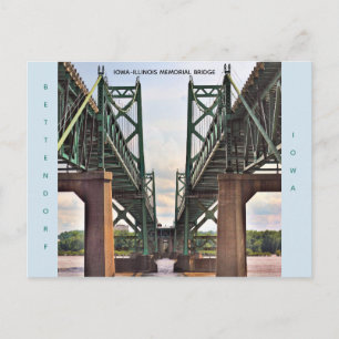 Iowa-Illinois Memorial Bridge Post Card Postkarte