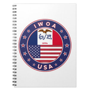 Iowa, Iowa-Aufkleber, Tasche, Uhr Notizblock
