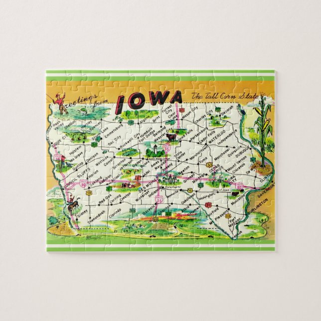 Iowa Karte Puzzle (Horizontal)