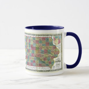 Iowa-Karte und Staats-Flagge Tasse