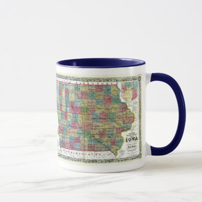 Iowa-Karte und Staats-Flagge Tasse (Rechts)