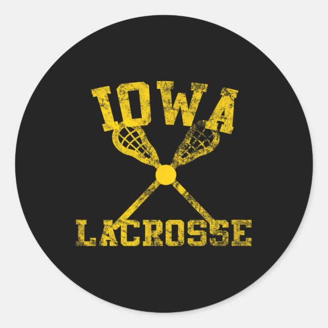 Iowa Lacrosse Runder Aufkleber (Vorderseite)