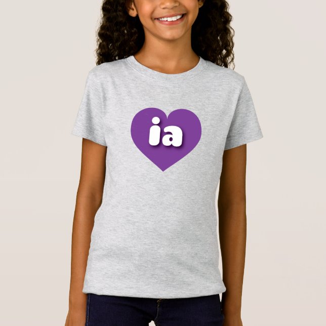 Iowa lila Herz - I Liebe ia T-Shirt (Vorderseite)