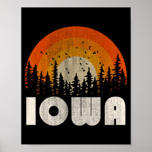 Iowa - lustige Natur Vintage-Wandern 60er 70er 80e Poster