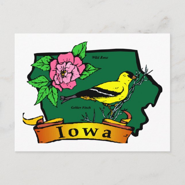 Iowa Map Postkarte (Vorderseite)