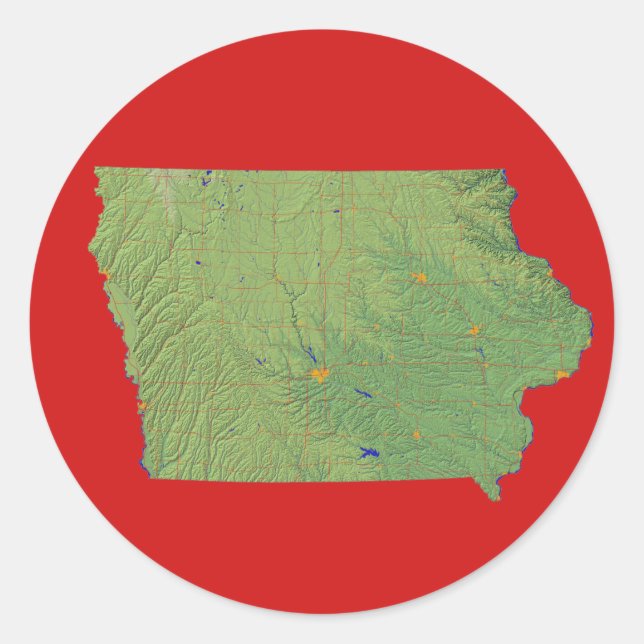 Iowa Map Sticker (Vorderseite)
