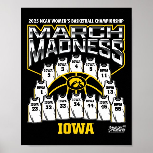 Iowa March Madness 2025 Women's Sketll Nil  Poster (Vorne)