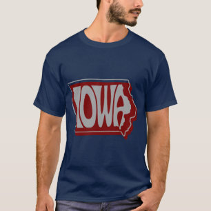 Iowa Maroon und Grau State Typography Art Oversize T-Shirt