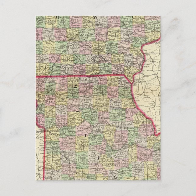 Iowa, Missouri Postkarte (Vorderseite)