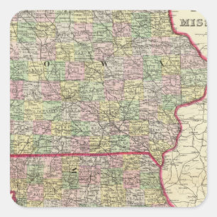 Iowa, Missouri Quadratischer Aufkleber
