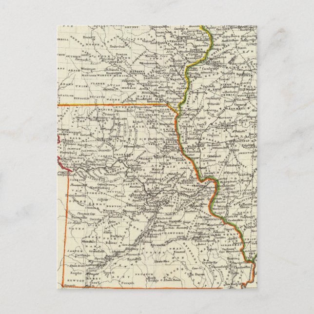 Iowa, Missouri und Illinois Postkarte (Vorderseite)