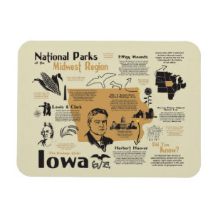 Iowa National Parks Map Magnet