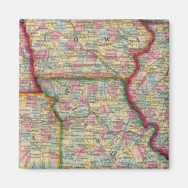 Iowa, Nebraska und Kansas Magnet (Vorne)