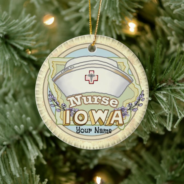 Iowa Nurse Keramik Ornament (Baum)