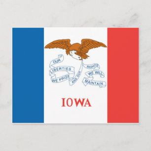 Iowa Offizielle Staatsflagge Postkarte