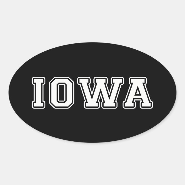 Iowa Ovaler Aufkleber (Vorderseite)