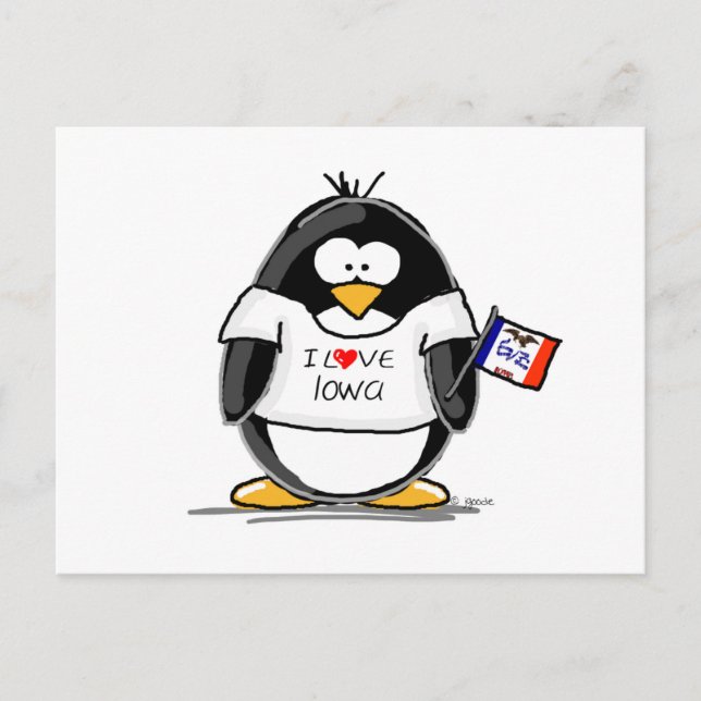 Iowa Penguin Postkarte (Vorderseite)