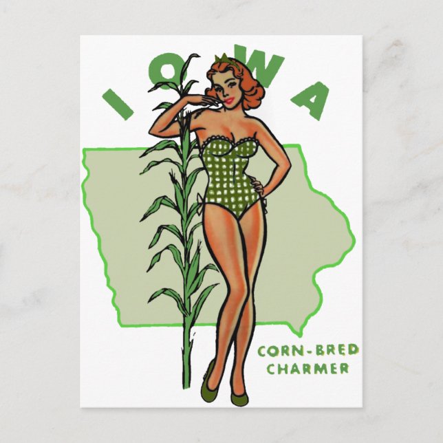 Iowa Pinup Postkarte (Vorderseite)