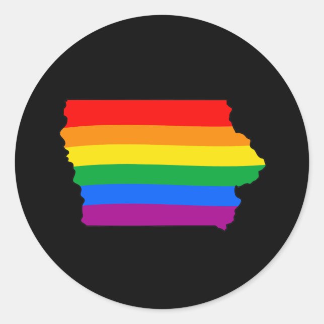 IOWA PRIDE -.png Runder Aufkleber (Vorderseite)