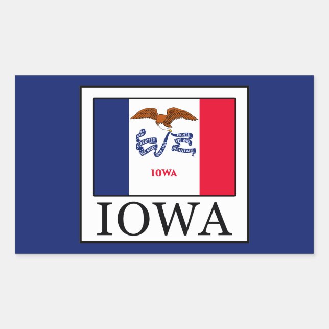 Iowa Rechteckiger Aufkleber (Vorderseite)