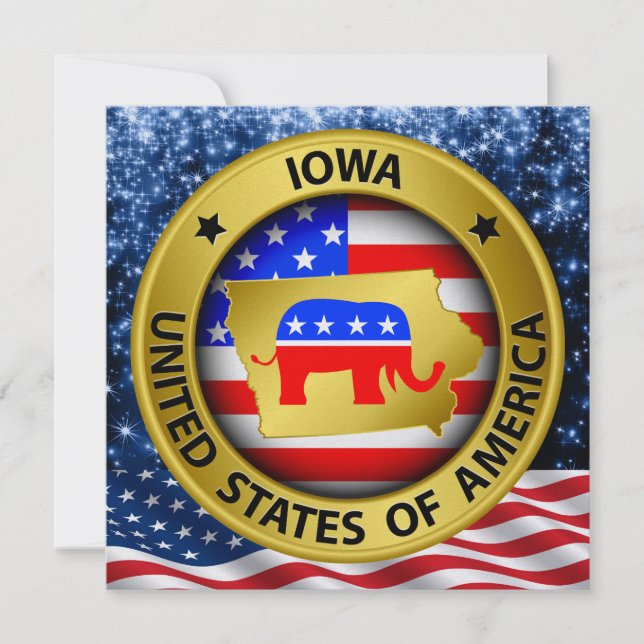 Iowa Republican Patriotic Invitation - srf Einladung (Vorderseite)