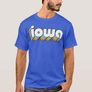 Iowa Retro Rainbow Typografie Faded Style T-Shirt