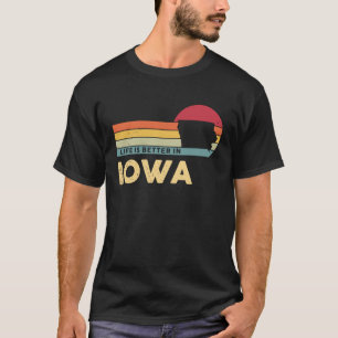 IOWA Retro Vintager US-Staat Karte Iowa Patriotic T-Shirt