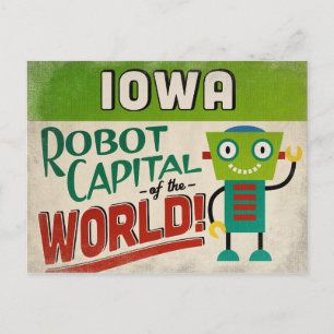 Iowa Robot - Funny Vintag Postkarte
