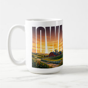 Iowa Rollende Farmland Golden Prairie Schönheit Kaffeetasse