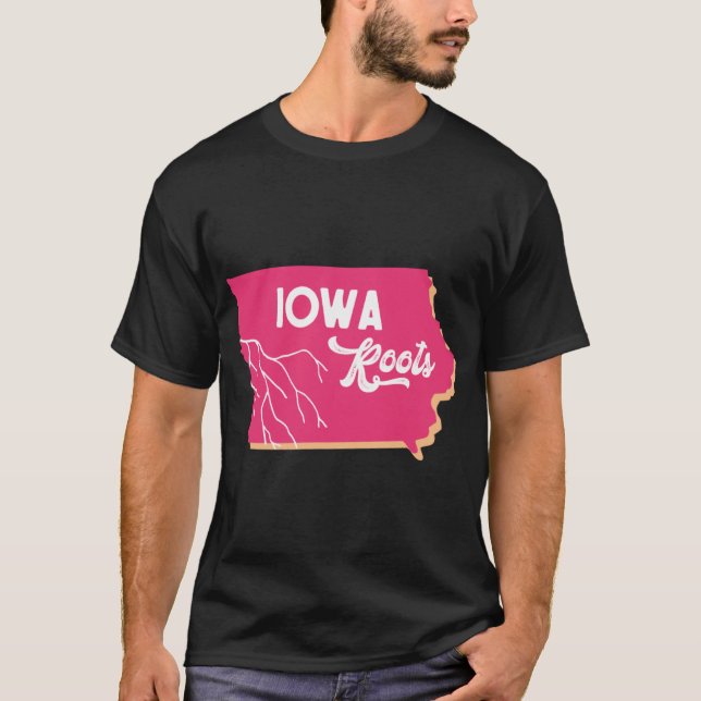 Iowa Roots Pink Orange T-Shirt (Vorderseite)