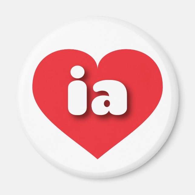 Iowa - Rotes Herz - I Liebe ia Magnet (Vorne)
