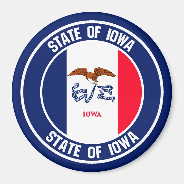 Iowa Round Emblem Magnet (Vorne)