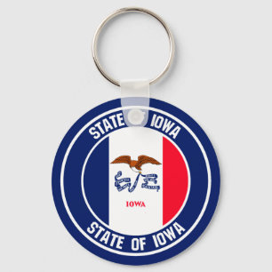 Iowa Round Emblem Schlüsselanhänger