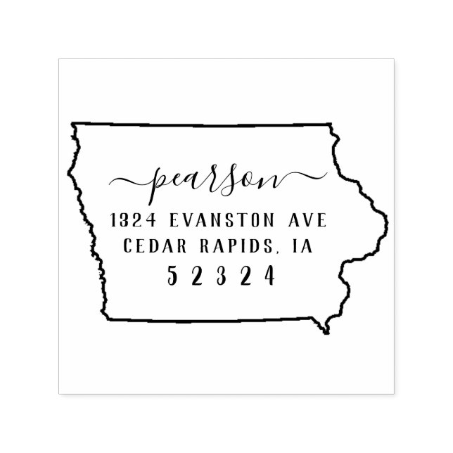 Iowa Rücksendeadresse Briefmarke selbstsüchtig Permastempel (Design)