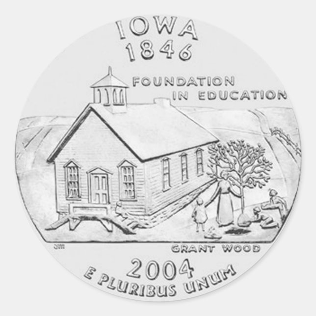 Iowa Runder Aufkleber (Vorderseite)