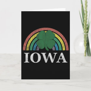 Iowa Shamrock St. Patrick's Day Saint Paddy's Iris Karte