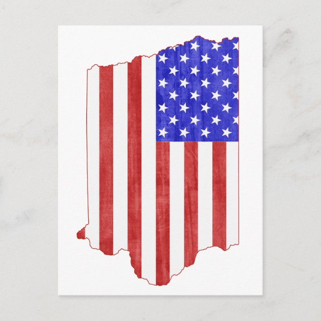 Iowa Shaped American Flag Hawkeye Patriotic Iowan Postkarte (Vorderseite)
