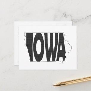 Iowa Shaped Hawkeye Staat Name Iowan Word Art Postkarte