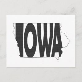Iowa Shaped Hawkeye Staat Name Iowan Word Art Postkarte