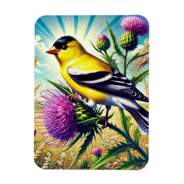 Iowa Staat Bird Eastern Goldfinch Magnet (Vertikal)