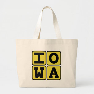 IOWA Staat Iowan Hawkeye Des Moines Cedar Rapids Jumbo Stoffbeutel
