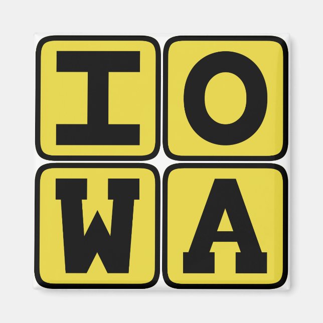 IOWA Staat Iowan Hawkeye Des Moines Cedar Rapids Magnet (Vorne)