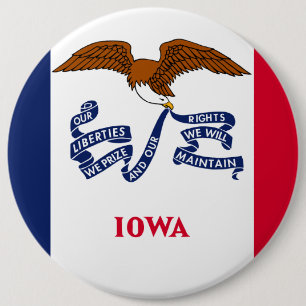 Iowa-Staats-Flagge Button