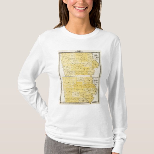 Iowa-Staats-Karten T-Shirt (Vorderseite)