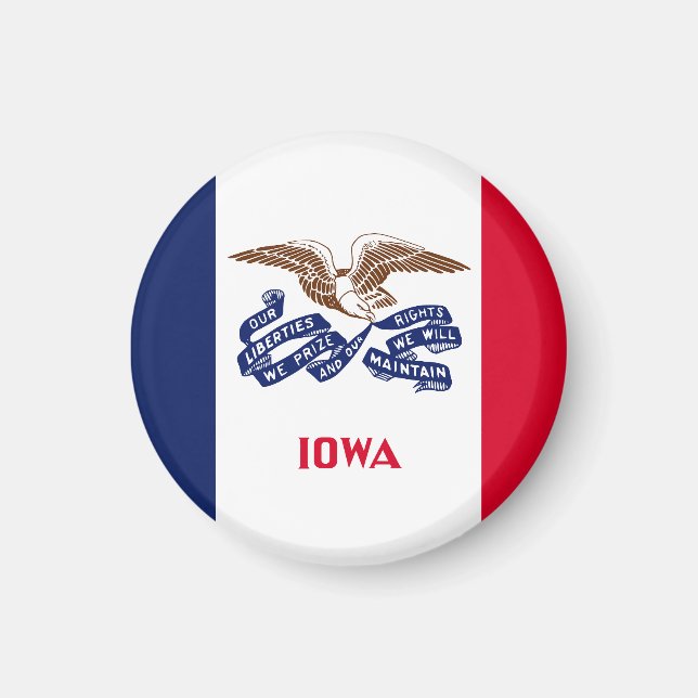Iowa Staatsflagge USA Magnet (Vorne)