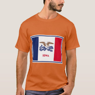 Iowa Staatsflaggen Aufkleber T-Shirt