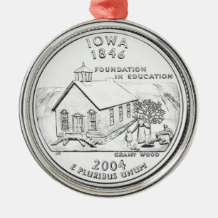 Iowa-Staatsvierteldollar Silbernes Ornament