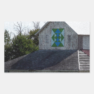 Iowa-Stall mit Quilt Rechteckiger Aufkleber